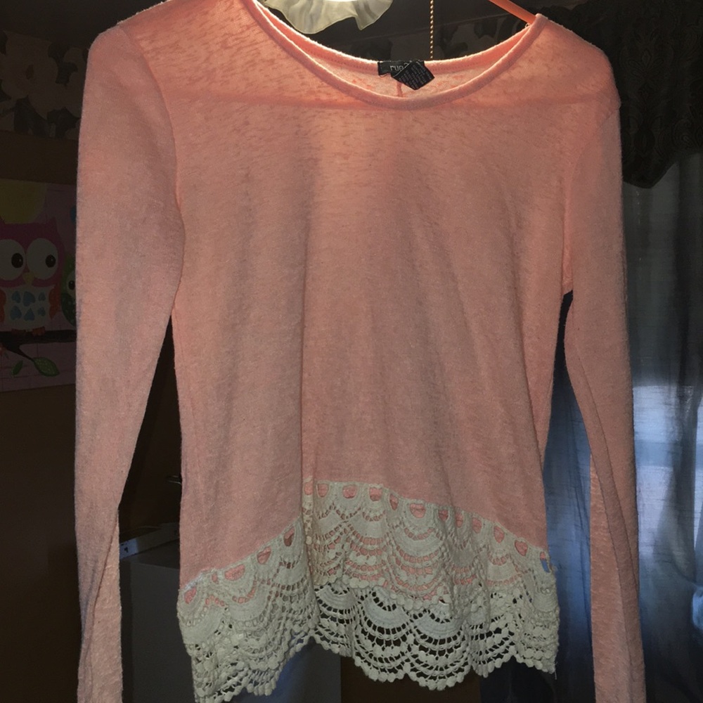 RUE 21 PINK LONG SLEEVE T-SHIRT SIZE XS